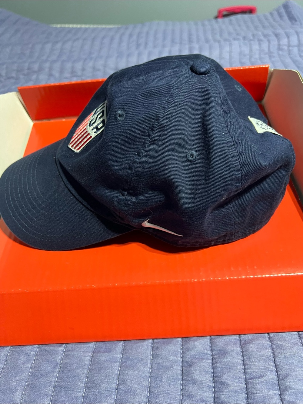 Nike USA Shield Navy Baseball Cap with Red White Shield - Picture 8 of 8